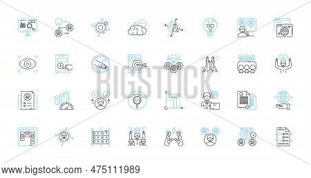 Cooperation Linear Icons Set. Alliance, Collaboration, Harmony, Unity, Partnership, Accord, Synergy 