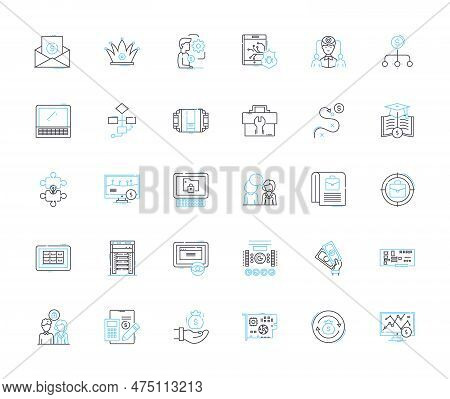 Web-based Marketplace Linear Icons Set. E-commerce, Platform, Transactions, Marketplace, Bidding, Au