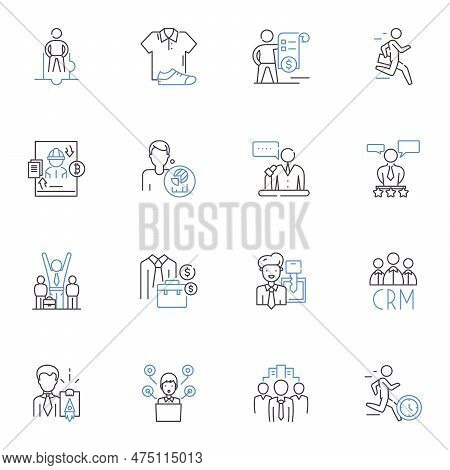 Professional Milieu Line Icons Collection. Workforce, Office, Business, Corporate, Workplace, Indust