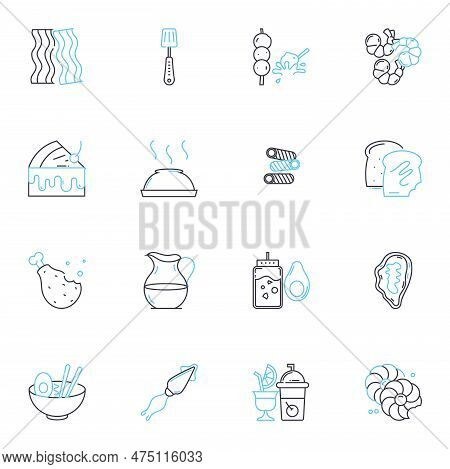 Glassware Linear Icons Set. Crystal, Stemware, Decanter, Tumbler, Pitcher, Goblet, Vase Line Vector 