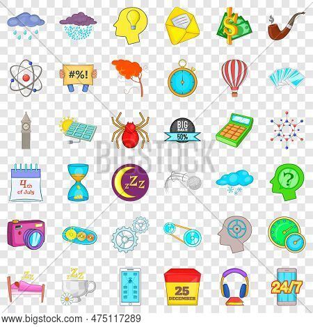 Screen Icons Set. Cartoon Style Of 36 Screen Icons For Web For Any Design