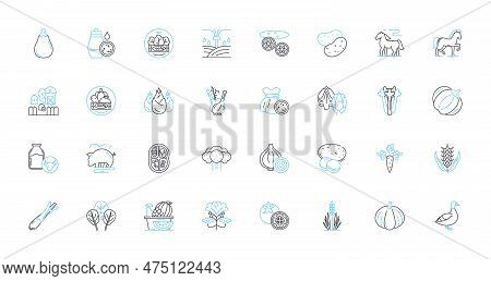 Green Gardening Linear Icons Set. Sustainable, Eco-friendly, Nurturing, Composting, Recycling, Organ