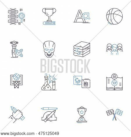 Technical College Line Icons Collection. Vocational, Trades, Certificates, Apprenticeship, Technolog
