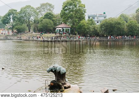 Kritipur, Nepal - April 14, 2023: View Of Taudaha Lake In Kritipur Near Kathmandu. Nowadays, It Has 