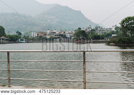 Kritipur, Nepal - April 14, 2023: View Of Taudaha Lake In Kritipur Near Kathmandu. Nowadays, It Has 