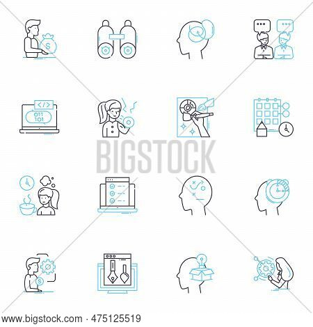 Revolutionary Markets Linear Icons Set. Innovation, Disruption, Progress, Transformation, Breakthrou