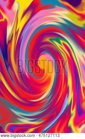 Illustration Of Multi-color Artistic Swirl Oil Painting Texture