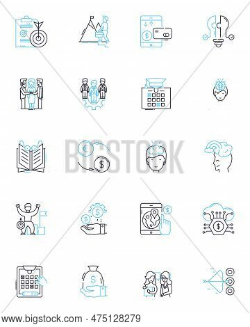 Data Metrics Linear Icons Set. Analytics, Metrics, Statistics, Kpis, Quantitative, Analysis, Measure