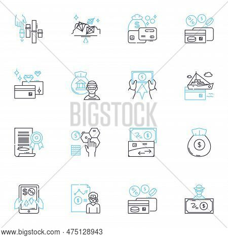Cloud Computing Linear Icons Set. Virtualization, Scalability, Agility, Convenience, Flexibility, Ef