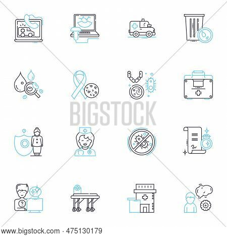 Occupational Health Linear Icons Set. Ergonomics, Safety, Prevention, Wellness, Hazards, Injury, Tra