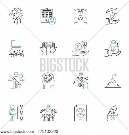 Task Capacity Line Icons Collection. Efficiency, Output, Productivity, Capability, Potential, Abilit
