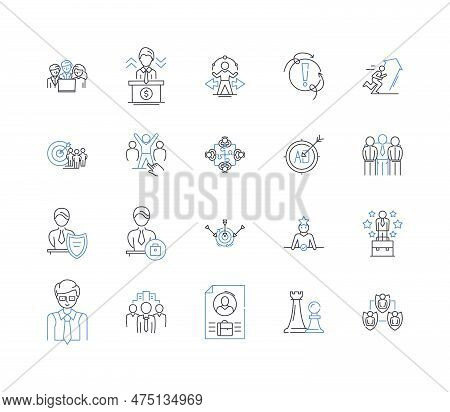 Business Management Line Icons Collection. Strategy, Leadership, Innovation, Finance, Accounting, Ma