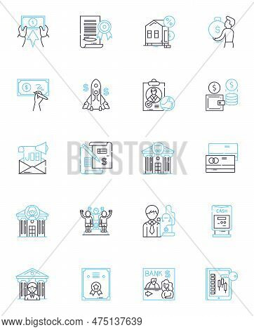 Stock Exchange Linear Icons Set. Shares, Trading, Wall Street, Investors, Stocks, Equities, Bonds Li