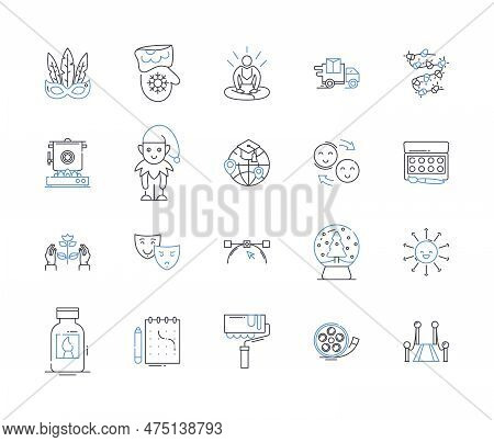 Land Art Line Icons Collection. Environment, Nature, Landscape, Artistic, Earthy, Ecological, Sculpt