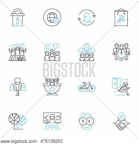 Worldwide Nerk Linear Icons Set. Connectivity, Globalization, Interconnectivity, Nerk, Collaboration