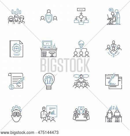 Human Planning Line Icons Collection. Strategy, Forecasting, Scheduling, Projections, Initiatives, A