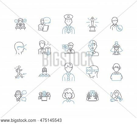 Post And Governance Line Icons Collection. Transparency, Accountability, Leadership, Compliance, Reg