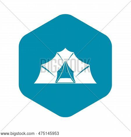 Hiking And Camping Tent Icon. Simple Illustration Of Hiking And Camping Tent Icon For Web