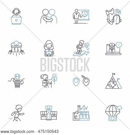 Island Hopping Line Icons Collection. Paradise, Adventure, Exploration, Diversity, Nature, Relaxatio