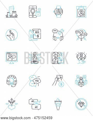 Shopper Affinity Linear Icons Set. Loyalty, Preference, Attachment, Devotion, Dedication, Commitment