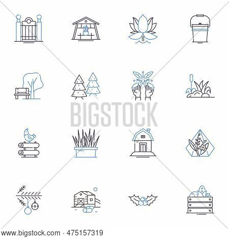 Irrigation Line Icons Collection. Sprinklers, Drought, Rain, Irrigation, Watering, Sprays, Lawn Vect