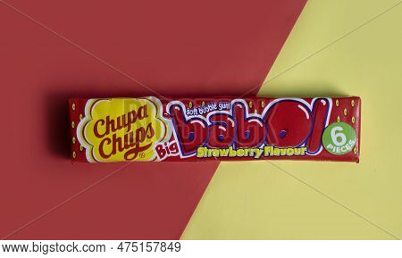 April 20, 2023 Ukraine City Kyiv Chewing Gum Chupa Chups Babol On A Colored Background