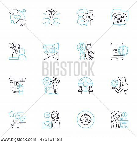 Shopper Affinity Linear Icons Set. Loyalty, Preference, Attachment, Devotion, Dedication, Commitment