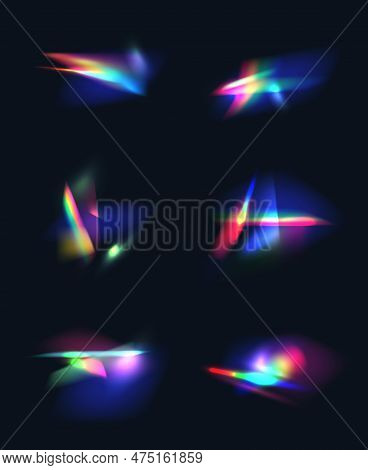 Diamond Reflection Effects. Light Rainbow Leaks Decent Vector Realistic Templates