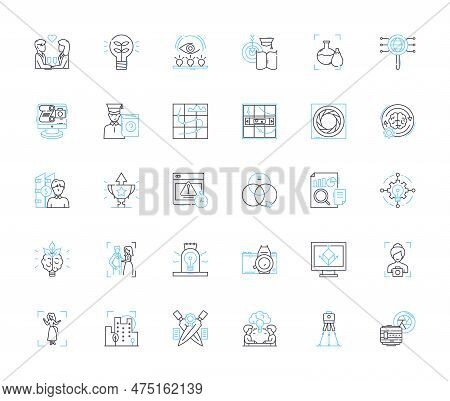 Artificial Intelligence And Robotics Linear Icons Set. Automation, Neural, Machine, Algorithm, Intel