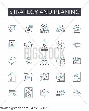 Strategy And Planing Line Icons Collection. Hope And Optimism, Free And Independent, Trusrthy And Re