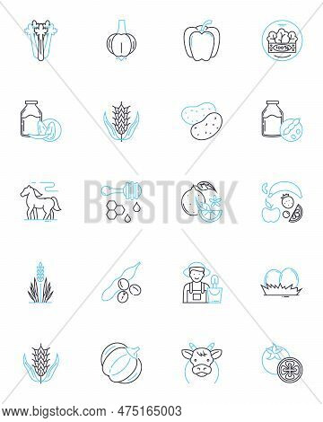 Green Gardening Linear Icons Set. Sustainable, Eco-friendly, Nurturing, Composting, Recycling, Organ