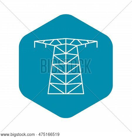 Large Electric Tower Icon. Outline Large Electric Tower Icon For Web Design Isolated On White Backgr