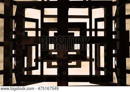 Abstract Voxel Structure. Backgrounds And Strucutures. 3d Rendering