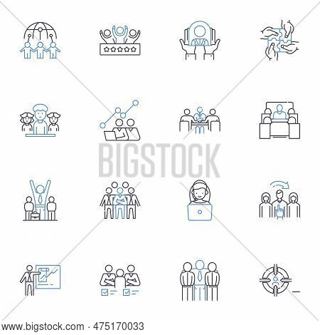 Training Workshop Line Icons Collection. Learning, Development, Skills, Growth, Coaching, Education,
