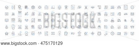 Salesmanship And Approach Line Icons Collection. Persuasion, Conviction, Pitching, Confidence, Closi