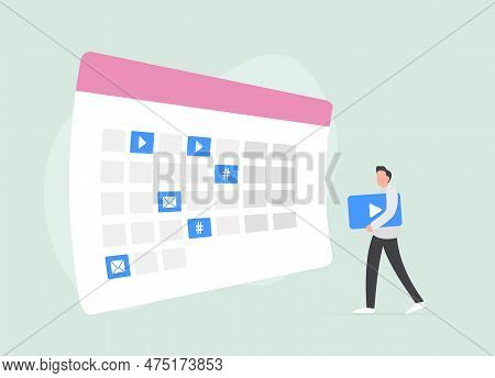 Media Planning - Digital Marketing Online Business Strategy Concept. Programmatic Social Media Marke
