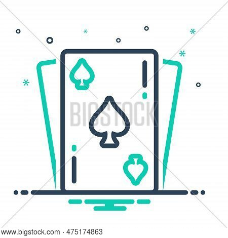 Mix Icon For Ace Playing Cards Spades Poker Game Gambling Fortune Chance