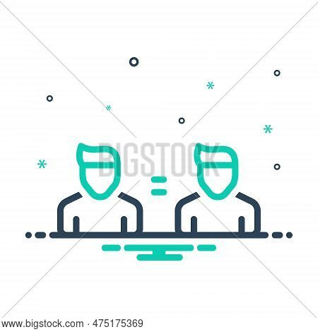 Mix Icon For Same Common Equal Coequal Alike Similar Tantamount Duplicate Double Twin Look-alike