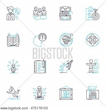 Imaginative Powwow Linear Icons Set. Imagination, Creativity, Innovation, Vision, Fantasy, Originali