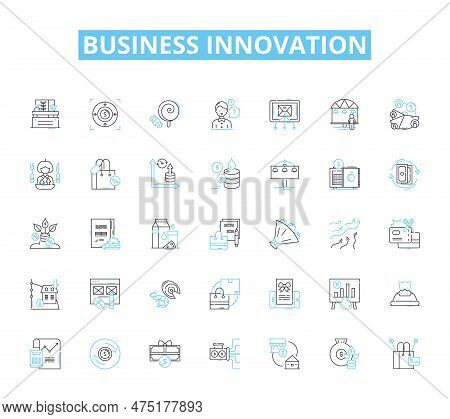 Business Innovation Linear Icons Set. Disruption, Creativity, Transformation, Adaptation, Ideation, 