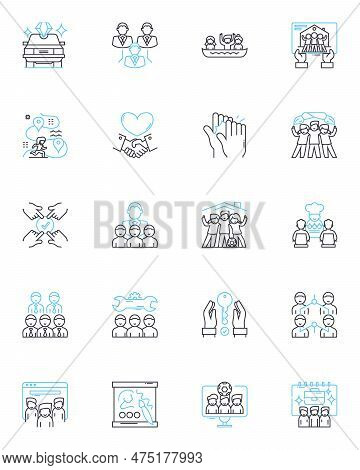 Career Progression Linear Icons Set. Advancement, Promotion, Development, Growth, Opportunity, Succe