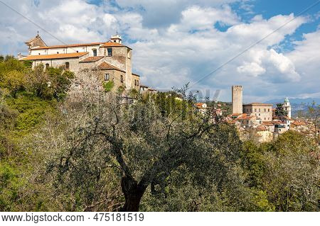 View Of Arcola, A Medieval Village Near La Spezia, Liguria, Italy