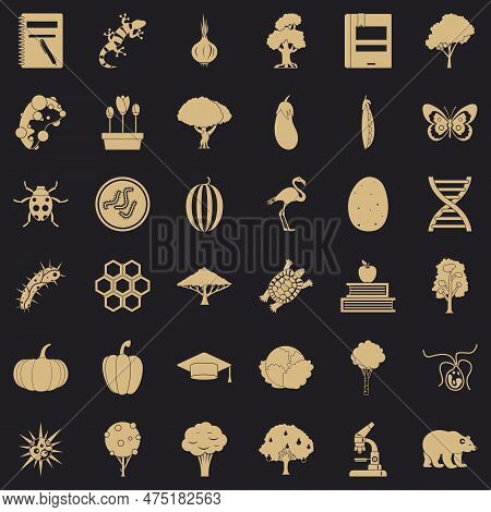 Microbial Icons Set. Simple Set Of 36 Microbial Icons For Web For Any Design
