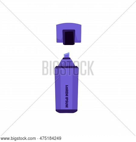 Felt Marker Or Highlighter Pen Icon, Flat Vector Illustration Isolated On White.
