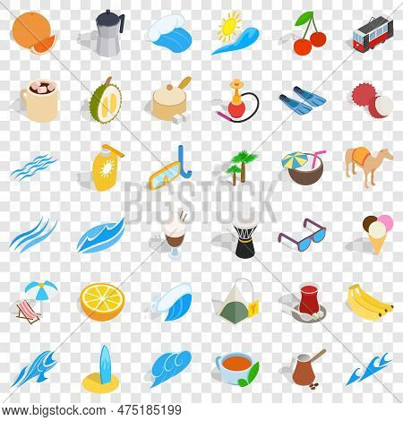 Camel Icons Set. Isometric Style Of 36 Camel Icons For Web For Any Design