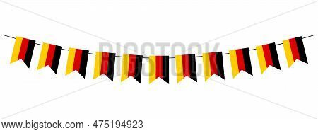 Bunting Garland, German Flag Pennants, Germany Patriotic Banner, Decorative Vector Element, Wimpelke