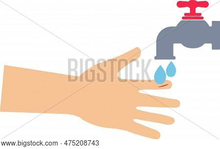 Wound Washing Under Water. First Aid Procedure Symbol. Medicine Concept. Flat Style.