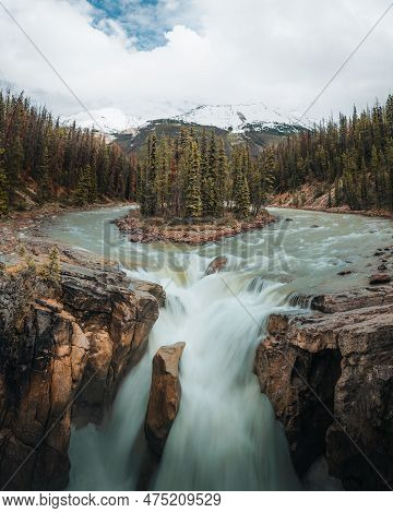Beautiful View Of Sunwapta Falls - Jasper National Park, Canada