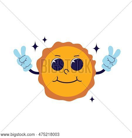 Bee, 70\'s Groovy Retro Print. Illustration For Tee, T Shirt And Sticker - Poster Design. Funky Char