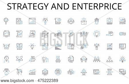 Strategy And Enterprice Line Icons Collection. Organizer, Coordinator, Planner, Assistant, Administr